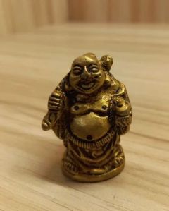 Polished Brass Laughing Buddha Statue, Color : Golden for Decoration