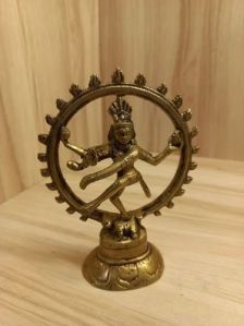 Polished Brass Nataraja Statue, Color : Golden, Packaging Type : Box