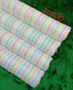 Rabbit Fur Multi Silver Foil Fabric