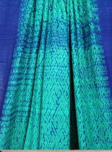 SEA GREEN AND DARK BLUE MATKA SILK SAREE
