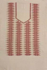 WHITE & MAROON HANDLOOM HANDWOVEN JAMDANI KURTA PIECE