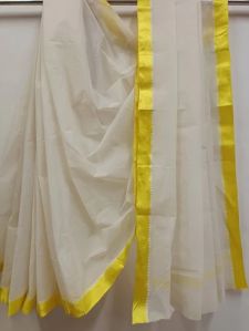 WHITE & YELLOW HANDLOOM TRADITIONAL COTTON SAREE