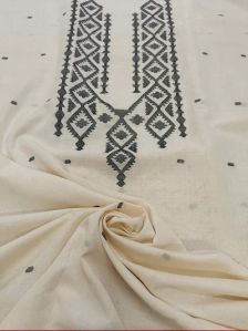 White And Black Handwoven Dhakai Jamdani Unisex Kurta Piece