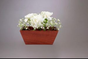 TEAKWOOD HAND MADE TABLE TOP WITH CERAMIC POT