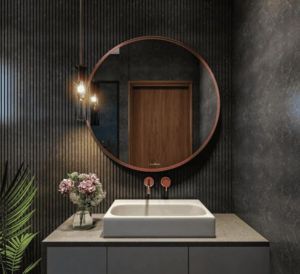 Eternal Elegance Mirror, Color : Gloss Rose Gold, Matt Rose Gold