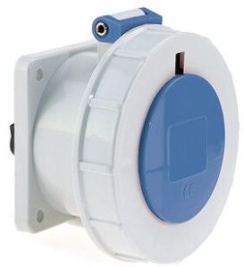 Panel Mounting Socket Outlet Straight IP67 3 Pin 32Amp