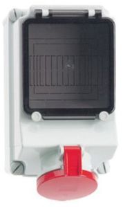 Surface Mounting Socket Outlet with MCB Fused IP44, 5 Pin, 63Amp