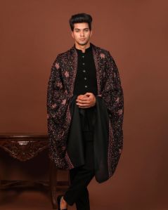 Mens Pashmina All Over Jaal Tone Hand Embroidered Shawl