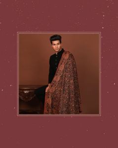 Mens Woolen Fine Wool Kalamkari Shawl