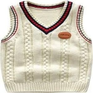 Snuggle Wool Boys Sleeveless Sweater, Color : Creamy