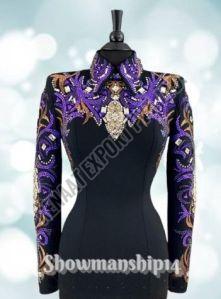 Leather Embroidered SJKT005 Showmanship Jacket, Color : Multi Color