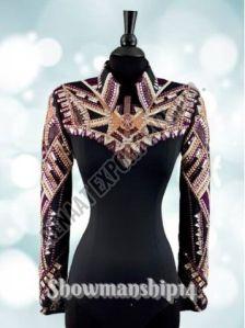 Leather Embroidered SJKT008 Showmanship Jacket, Color : Multi Color