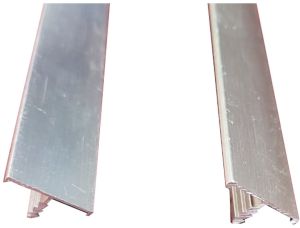 Aluminium T Patti/Profile- 22mm- Chrome Brush