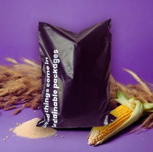 Plain Black Cornstarch Compostable Mailer Bag