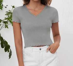 Ladies V Neck Crop Top