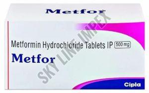 Metfor Tablets, Composition : Metformin Hydrochloride IP