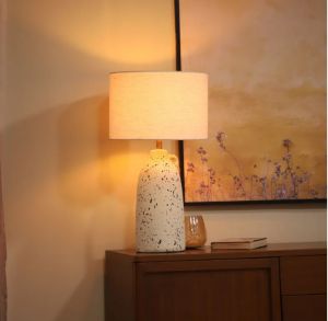 Terracotta White & Gold Table Lamp