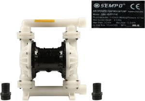 Sempo P-1 Pneumatic Diaphragm Pump IMPA 591611 &AMP;ndash; &AMP;frac12;&AMP;quot; Plastic for Corrosion-Resistant Applications