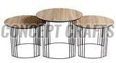 Polished Round Stainless Steel Coffee Table Set, Thickness : 50-100mm