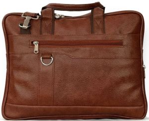 Plain Brown PU Leather Laptop Bag