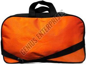 Plain Black And Orange Duffel Travel Bag