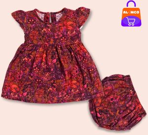 Alamco Baby Girl Printed Red Dress