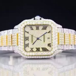 Mens High-Tone 40mm Customized Roman Numeral Iced Out Watch