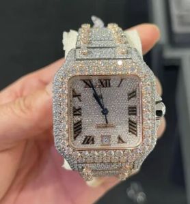 Mens Luxury Hip Hop Moissanite Diamond Watch