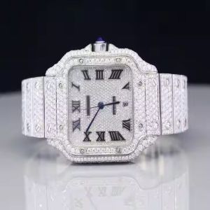 mens luxury moissanite diamond watch