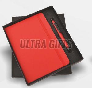 Red Elastic Pen and Diary Combo Gift Set