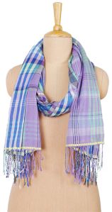 Lavender Multi Check Shawl