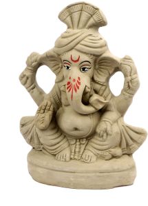 9 Inch Eco Friendly Ganesh Murti-non Colored ( Designs Assorted )