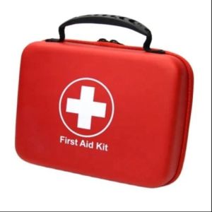 Color Coated Plastic First Aid Box, Color : Red for Medical Use