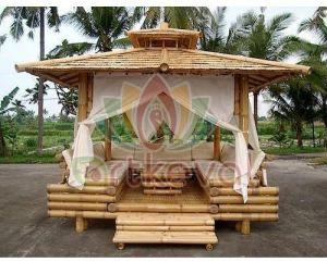 Artkevel Color Coated Bamboo Gazebo For Garden