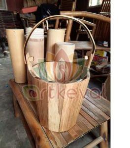 Artkevel Handmade Bamboo Basket, Shape : Round