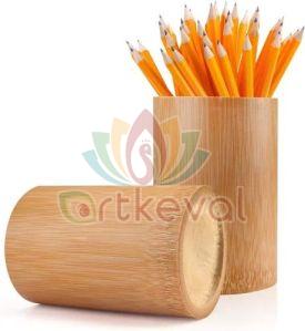 Matte Finish Plain Bamboo Pen Holder, Packaging Type : Paper Box