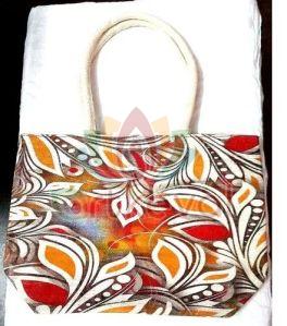 Artkevel Printed Fancy Jute Bag For Shopping Use