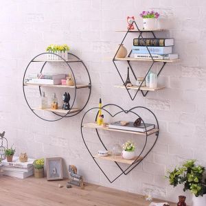 AICRAFTS Black Iron Wall Shelves 2 Feet