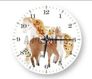 Plastic European Style Art Large Wall Clock, Color : Multicolor