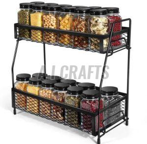 Heavy Metal Spice Rack, Color : Black Multisizes For Kitchen