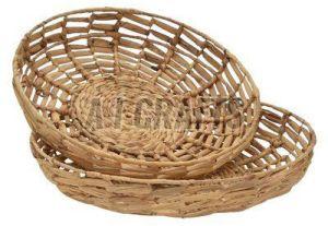 Bamboo Lighet Yellow Round Hamper Basket, Technics : Hand Made