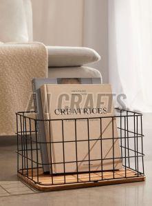 Polished Metal Wire Storage Basket, Color : Golden For Kitchen