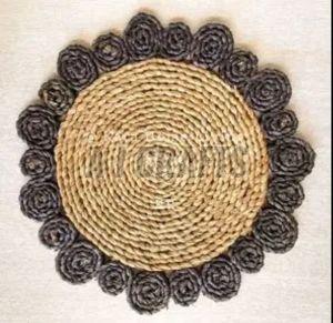 Plain Natural Handwoven Jute Rug Mat, Technics : Machine Made