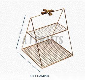 Metal Pyramid Hamper Gift, Color : Brown, Technics : Machine Made