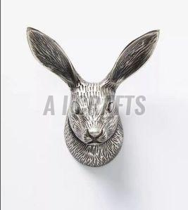 Plain Coated Rabit Silver Modern Metal Wall Hanger