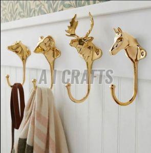 Plain Coated Rustic Metal Wall Hanger, Color : Golden Modern