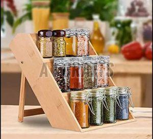 Polished Wooden Wood Spice Rack, Color : Light Yellow