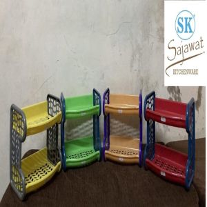 Plain Plastic Double Layer Storage Rack Standard