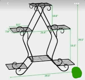 6 Tier Black Iron Planter Stand