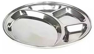 4 Compartment Stainless Steel Round Tray